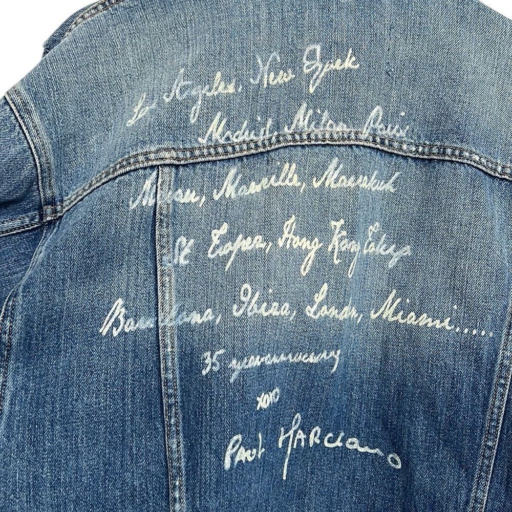 Guess Jean Jacket Woman’s XS/S Oversized Denim Distressed Paul Marciano READ - Picture 8 of 11